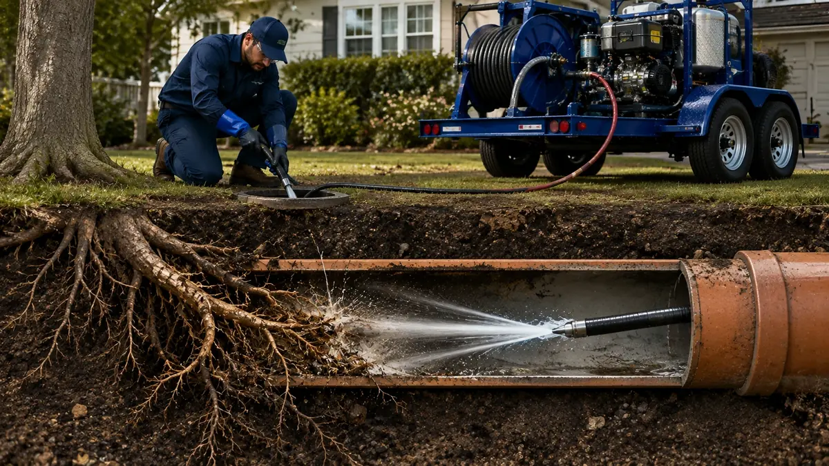 Tree Root Removal with Hydro Jetting in Toluca Lake